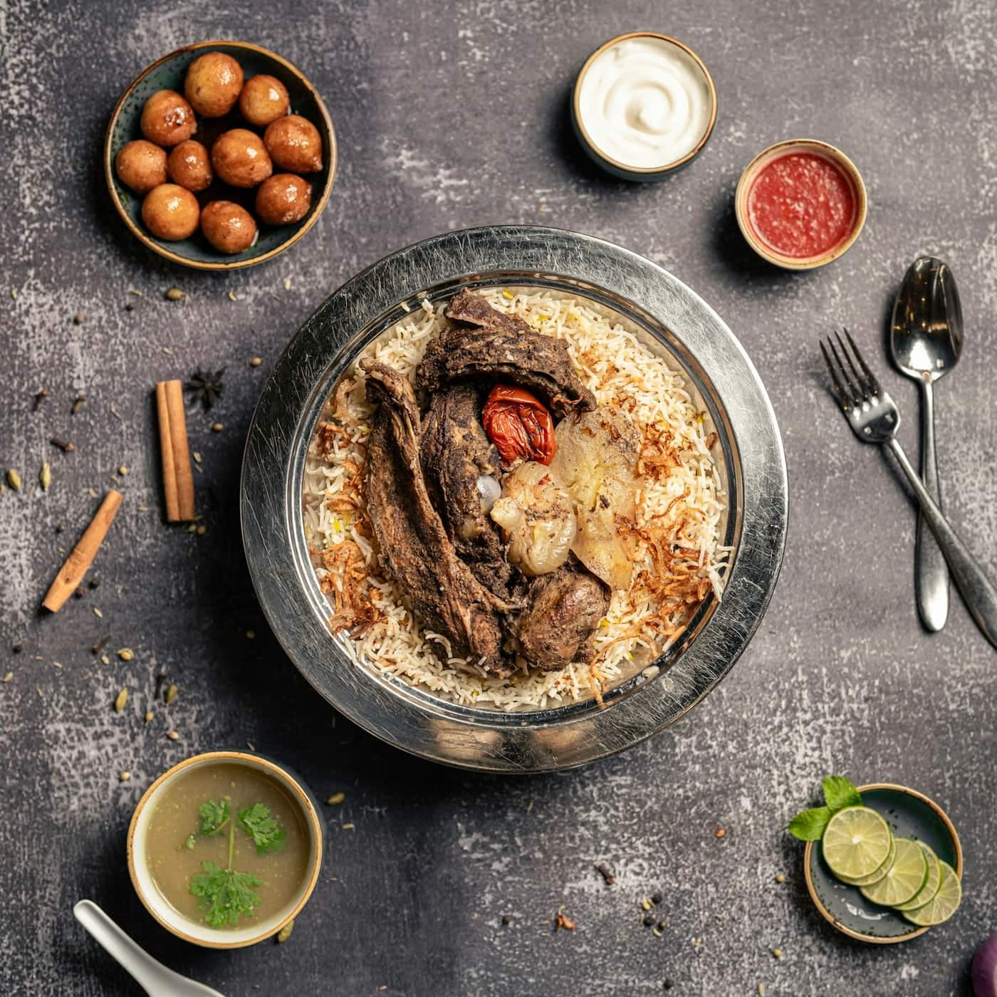 صورة مندي لحم — نصف صينية
